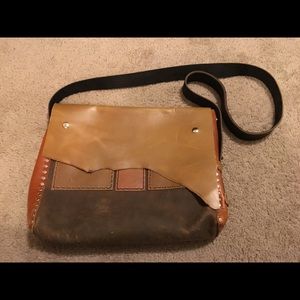Jaxxy Blue messenger bag hand made leather